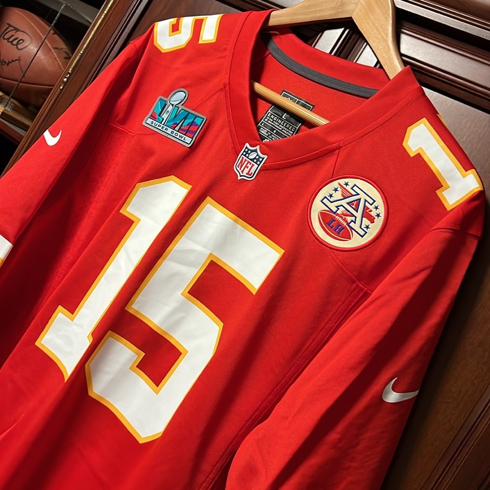 New Men’s NFL KC Chiefs 3X Super Bowl MVP Winner Patrick Mahomes #15 Nike Jersey - Picture 5 of 13